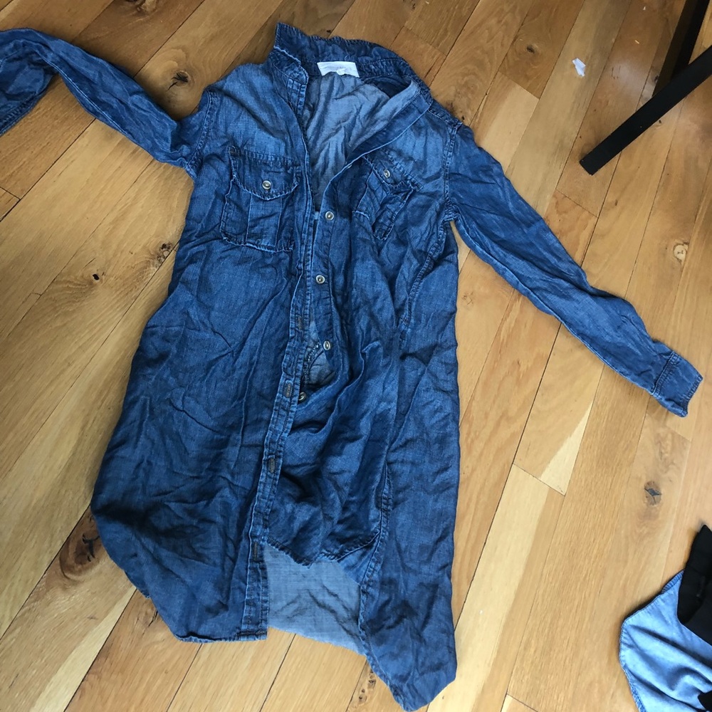 Men denim button up.